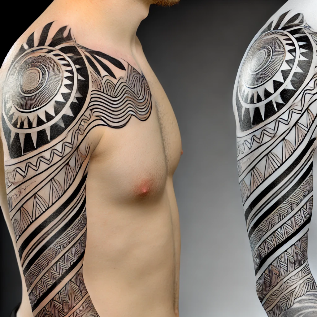 tribal hand and forearm tattoo design