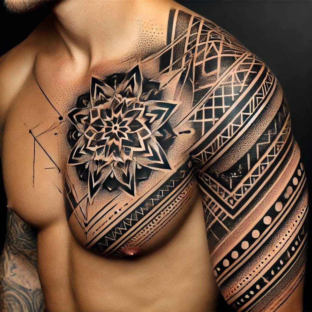 Dotwork tattoo for men