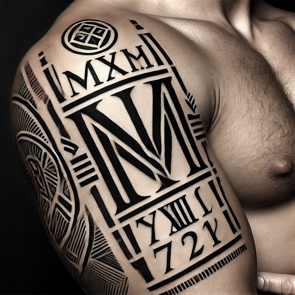 Initials or dates Tattoo for men