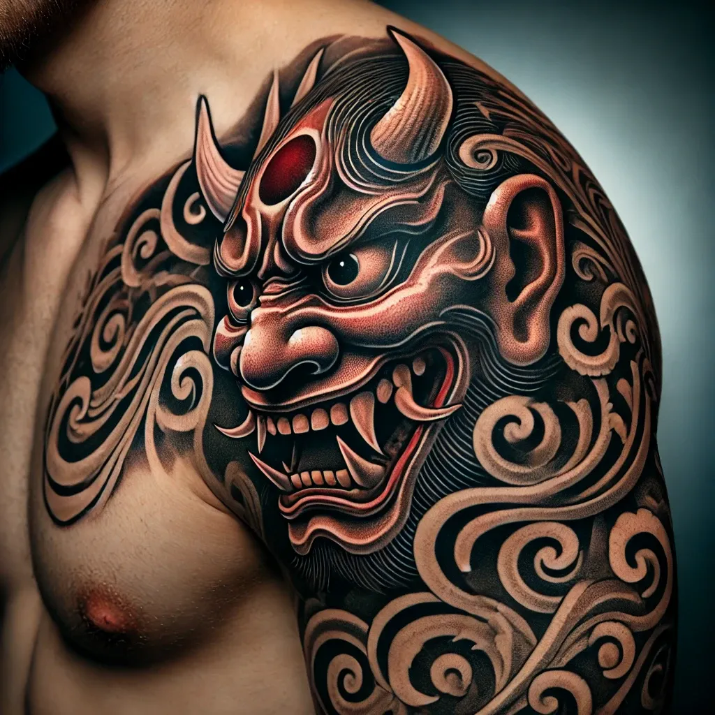 Japanese Oni Mask Tattoo