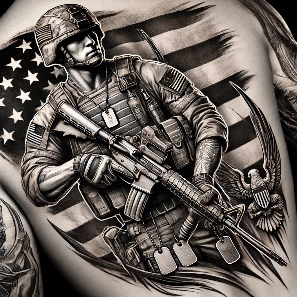 Military Warrior Tattoo
