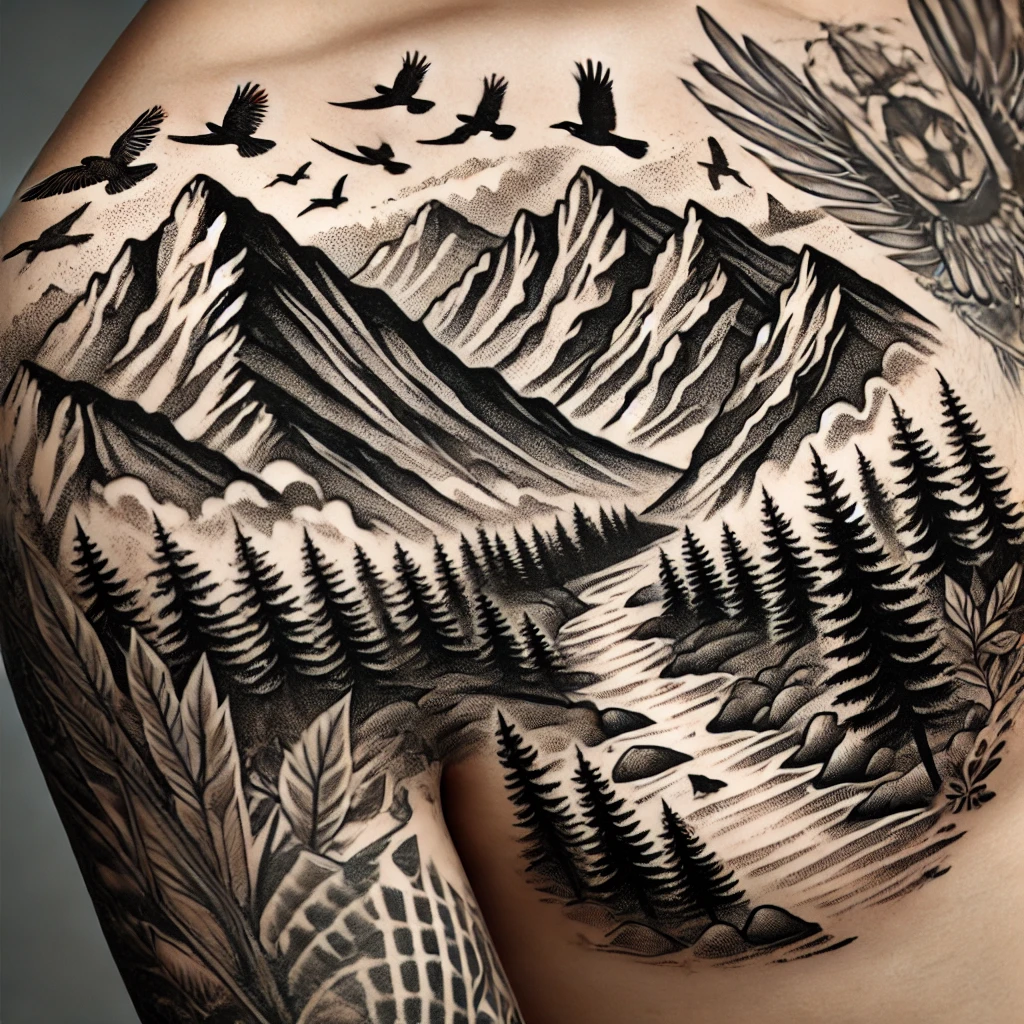 Mountainscapes Tattoo for men