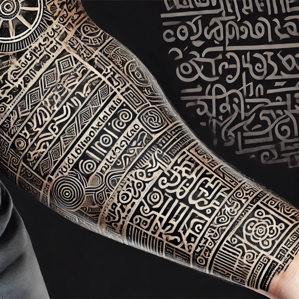 Sleeve Text tattoo for men