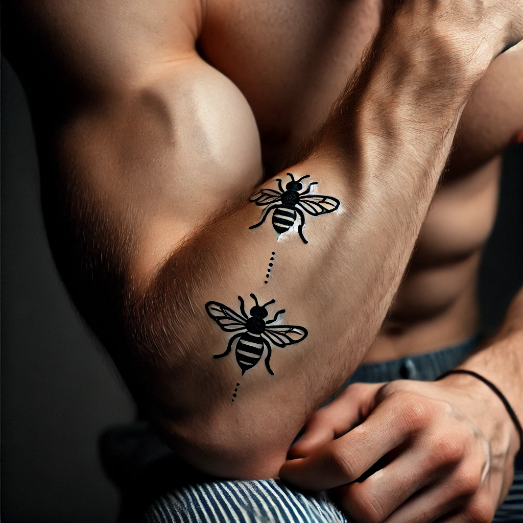 Small Bee Tattoos for men