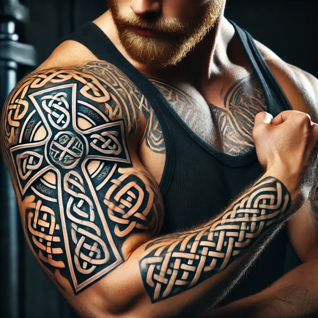 The Celtic Cross with Celtic Knotwork