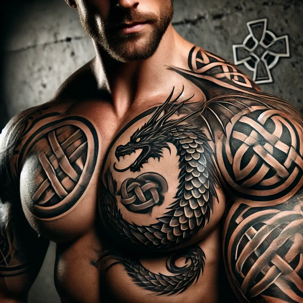 The Celtic Dragon with a Celtic Knot