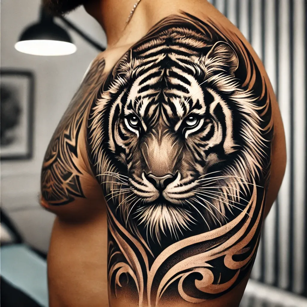 Tiger Shoulder Tattoo