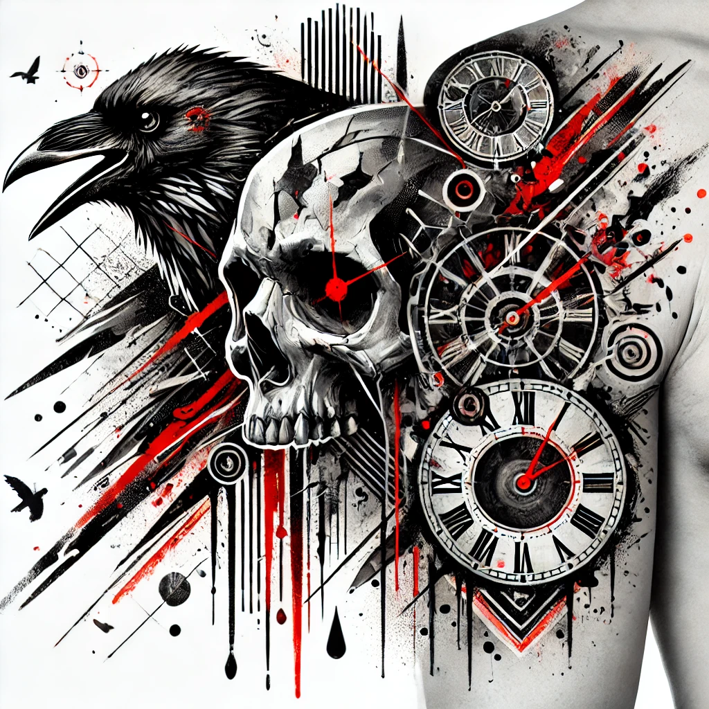 Trash Polka Tattoo for men