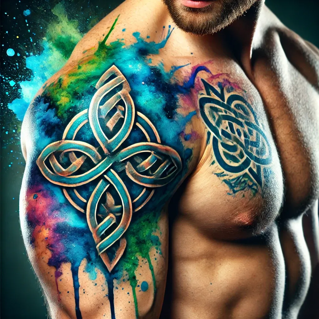Watercolor Celtic Tattoo