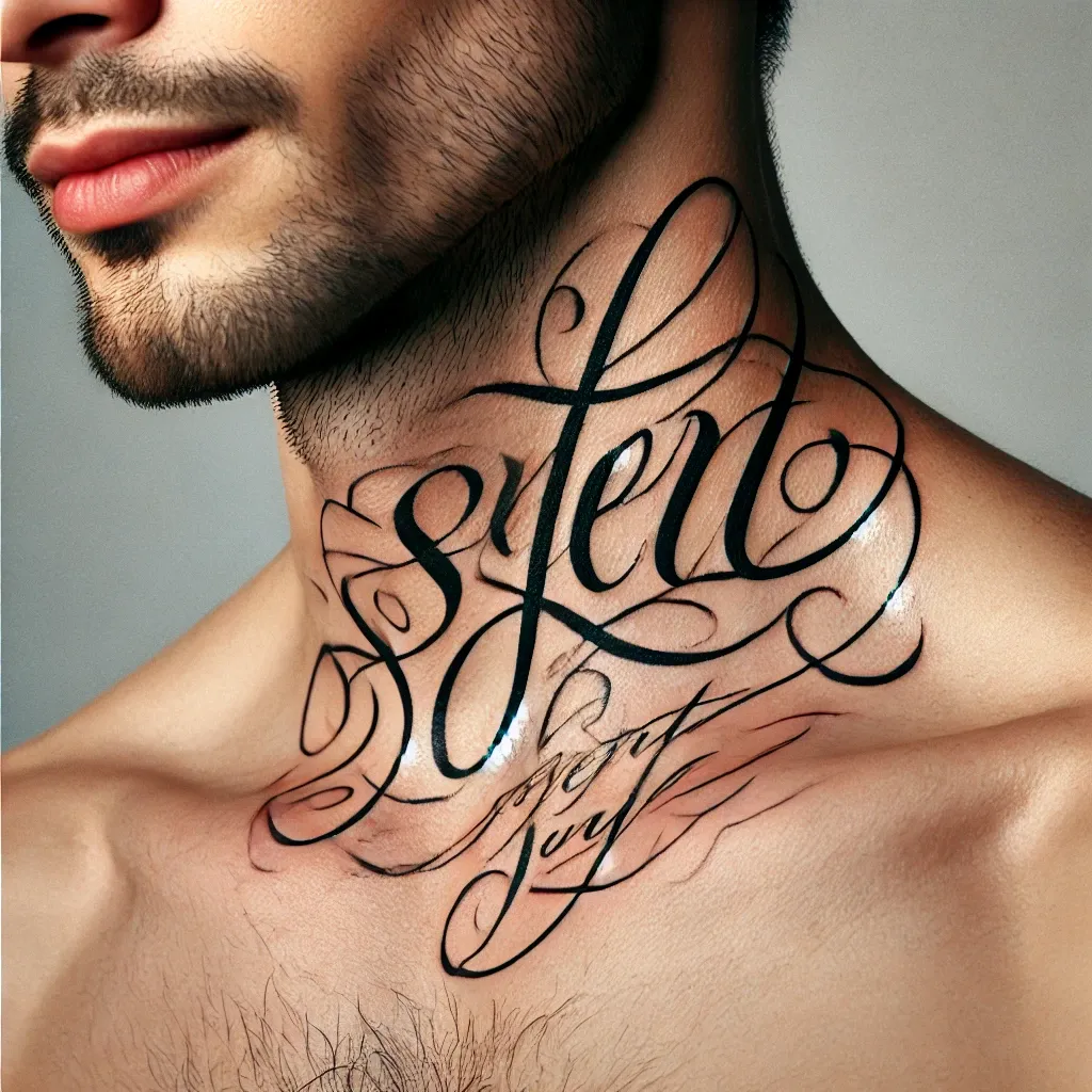 Cursive script tattoo