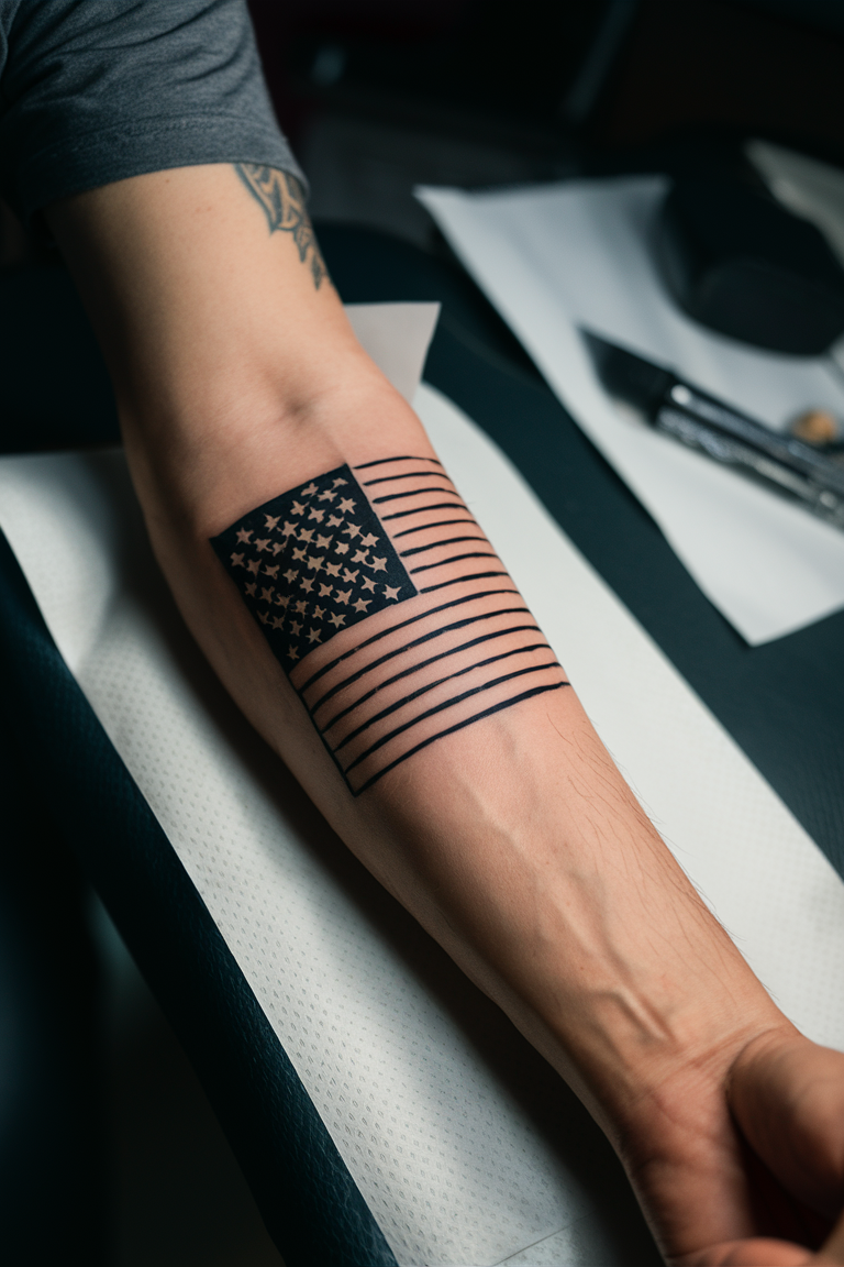 American Flag Tattoo Stencil: Bold Designs for Meaningful Ink