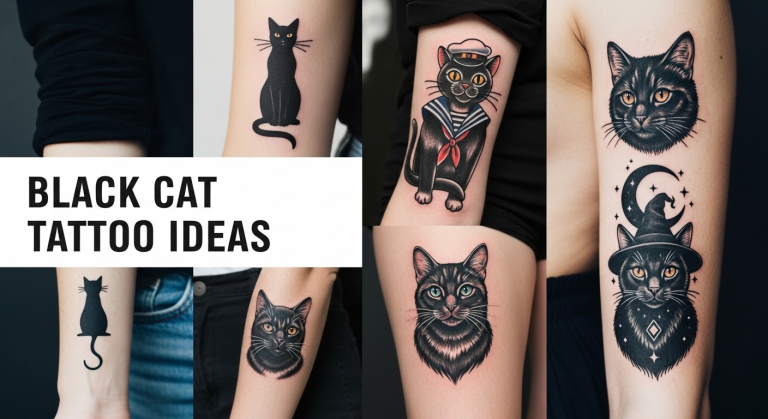 black cat tattoo